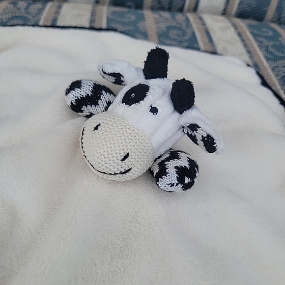 Evergreen Enterprise Lovey Security Blanket Corduroy Crew Cow Rattle Baby Toy - Picture 3 of 9